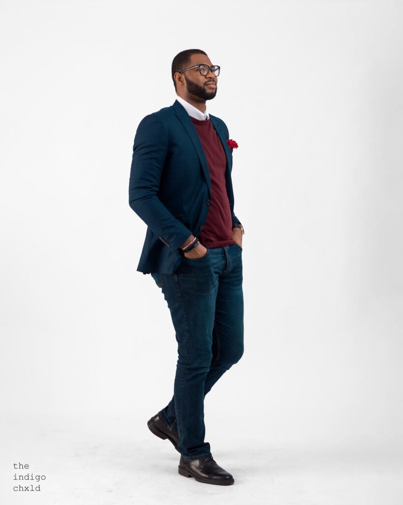Abraham Ologundudu, full-length portrait