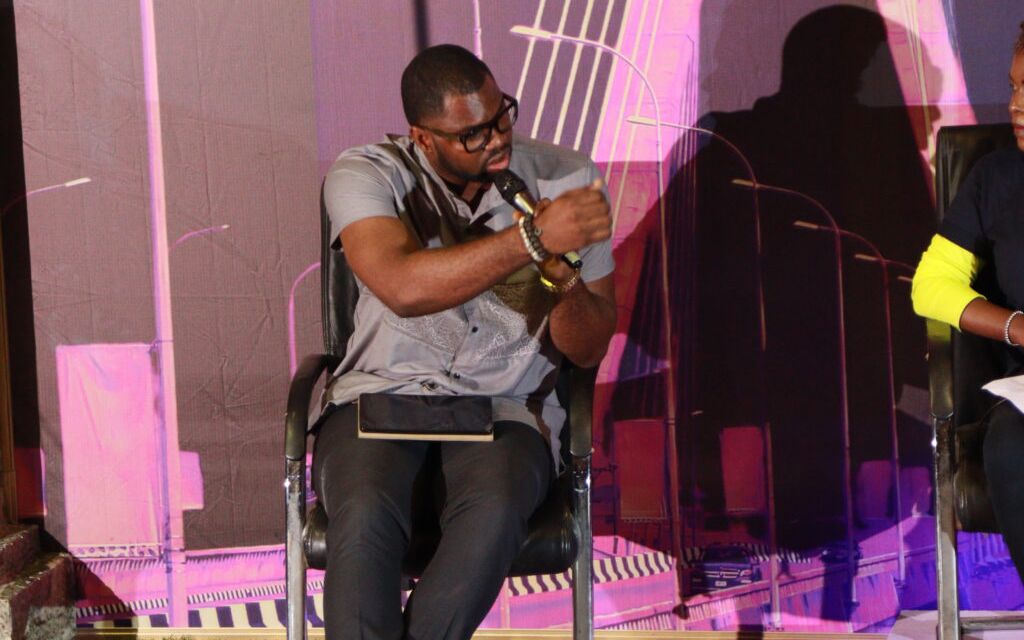 Abraham Ologundudu on a panel at the Young Leaders for Arts & Health Lagos Summit, 2025
